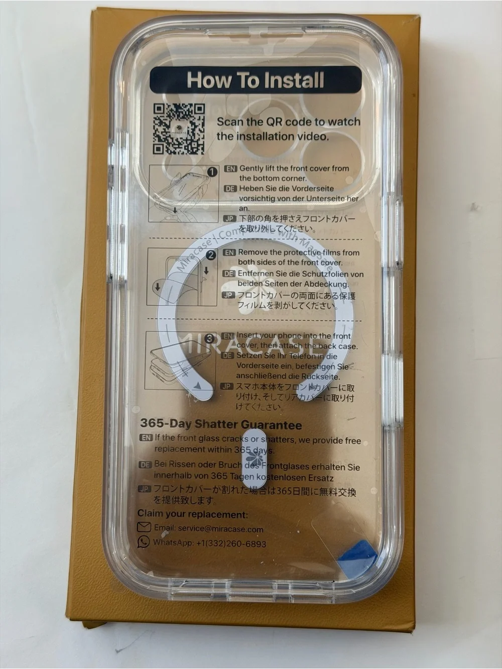 Apple-Compatible Clear Magnetic Phone Case in Orange